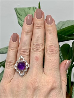 *Кольцо р.16 Фиалка Аметист арт. AS-R06598-X-W-Pur-X-W-241 вес 4,11 г - фото 267915 *Кольцо р.16 Фиалка Аметист арт. AS-R06598-X-W-Pur-X-W-241 вес 4,11 г - фото 267915