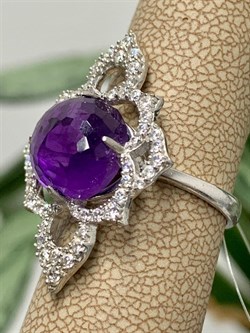 *Кольцо р.16 Фиалка Аметист арт. AS-R06598-X-W-Pur-X-W-241 вес 4,11 г - фото 267916 *Кольцо р.16 Фиалка Аметист арт. AS-R06598-X-W-Pur-X-W-241 вес 4,11 г - фото 267916