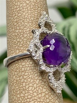*Кольцо р.16 Фиалка Аметист арт. AS-R06598-X-W-Pur-X-W-241 вес 4,11 г - фото 267917 *Кольцо р.16 Фиалка Аметист арт. AS-R06598-X-W-Pur-X-W-241 вес 4,11 г - фото 267917