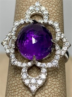 *Кольцо р.16,5 Фиалка Аметист арт. AS-R06598-X-W-Pur-X-W-272 вес  4,11 г - фото 267922 *Кольцо р.16,5 Фиалка Аметист арт. AS-R06598-X-W-Pur-X-W-272 вес  4,11 г - фото 267922