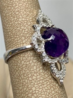 *Кольцо р.16,5 Фиалка Аметист арт. AS-R06598-X-W-Pur-X-W-272 вес  4,11 г - фото 267923 *Кольцо р.16,5 Фиалка Аметист арт. AS-R06598-X-W-Pur-X-W-272 вес  4,11 г - фото 267923