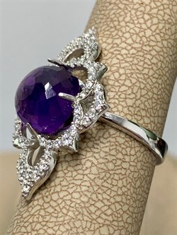 *Кольцо р.16,5 Фиалка Аметист арт. AS-R06598-X-W-Pur-X-W-272 вес  4,11 г - фото 267924 *Кольцо р.16,5 Фиалка Аметист арт. AS-R06598-X-W-Pur-X-W-272 вес  4,11 г - фото 267924