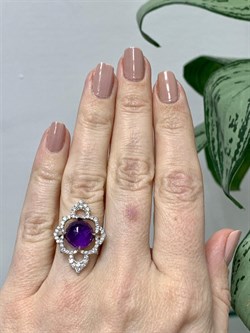 *Кольцо р.16,5 Фиалка Аметист арт. AS-R06598-X-W-Pur-X-W-272 вес  4,11 г - фото 267925 *Кольцо р.16,5 Фиалка Аметист арт. AS-R06598-X-W-Pur-X-W-272 вес  4,11 г - фото 267925