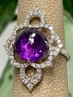 *Кольцо р.17 Фиалка Аметист арт. AS-R06598-X-W-Pur-X-W-258 вес 4,11 г - фото 267938 *Кольцо р.17 Фиалка Аметист арт. AS-R06598-X-W-Pur-X-W-258 вес 4,11 г - фото 267938