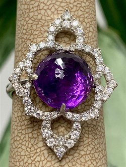 *Кольцо р.17 Фиалка Аметист арт. AS-R06598-X-W-Pur-X-W-258 вес 4,11 г - фото 267939 *Кольцо р.17 Фиалка Аметист арт. AS-R06598-X-W-Pur-X-W-258 вес 4,11 г - фото 267939