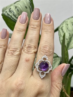 *Кольцо р.17 Фиалка Аметист арт. AS-R06598-X-W-Pur-X-W-258 вес 4,11 г - фото 267945 *Кольцо р.17 Фиалка Аметист арт. AS-R06598-X-W-Pur-X-W-258 вес 4,11 г - фото 267945
