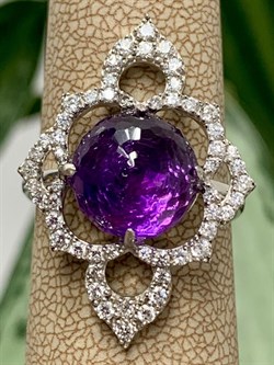 *Кольцо р.18,5 Фиалка Аметист арт. AS-R06598-X-W-Pur-X-W-978 вес 4,2 г - фото 267960 *Кольцо р.18,5 Фиалка Аметист арт. AS-R06598-X-W-Pur-X-W-978 вес 4,2 г - фото 267960