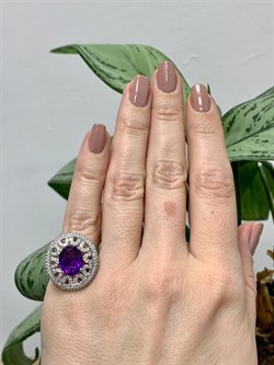 *Кольцо р.16 Аметист арт. AS-R11052-X-W-Pur-X-W-060 вес 6,5 г - фото 267993 *Кольцо р.16 Аметист арт. AS-R11052-X-W-Pur-X-W-060 вес 6,5 г - фото 267993