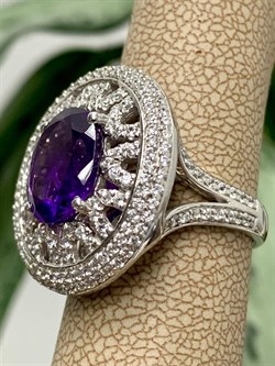 *Кольцо р.16 Аметист арт. AS-R11052-X-W-Pur-X-W-060 вес 6,5 г - фото 267998 *Кольцо р.16 Аметист арт. AS-R11052-X-W-Pur-X-W-060 вес 6,5 г - фото 267998