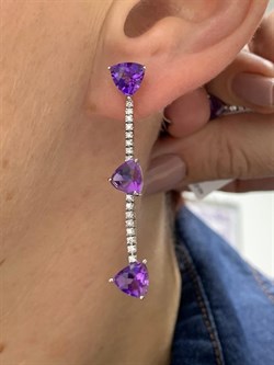 *Серьги Пусеты Аметист арт. AS-E06347-X-W-Pur-X-W-467 вес 3,8 г - фото 268029 *Серьги Пусеты Аметист арт. AS-E06347-X-W-Pur-X-W-467 вес 3,8 г - фото 268029