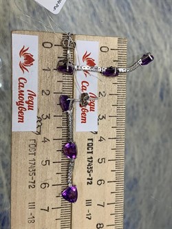 *Серьги Пусеты Аметист арт. AS-E06347-X-W-Pur-X-W-467 вес 3,8 г - фото 268030 *Серьги Пусеты Аметист арт. AS-E06347-X-W-Pur-X-W-467 вес 3,8 г - фото 268030