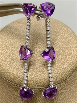 *Серьги Пусеты Аметист арт. AS-E06347-X-W-Pur-X-W-467 вес 3,8 г - фото 268032 *Серьги Пусеты Аметист арт. AS-E06347-X-W-Pur-X-W-467 вес 3,8 г - фото 268032