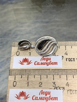 *Подвеска Черный и Белый Фианит Микс Микро Вставки арт. MP-P00058-X-WB-X-X-BW-953 вес 3,6 г - фото 268094 *Подвеска Черный и Белый Фианит Микс Микро Вставки арт. MP-P00058-X-WB-X-X-BW-953 вес 3,6 г - фото 268094