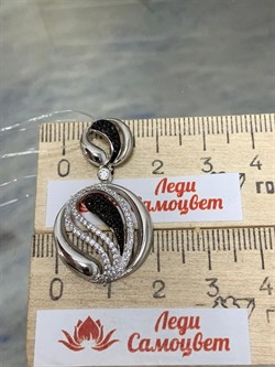 *Подвеска Черный и Белый Фианит Микс Микро Вставки арт. MP-P00058-X-WB-X-X-BW-953 вес 3,6 г - фото 268095 *Подвеска Черный и Белый Фианит Микс Микро Вставки арт. MP-P00058-X-WB-X-X-BW-953 вес 3,6 г - фото 268095