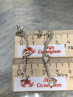 *Серьги Пусеты Празиолит арт. AS-E06347-X-W-S-X-W-301 вес 3,98 г - фото 268193