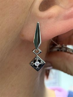 *Серьги Белый Фианит арт. CZ-E01491-X-WB-X-X-W-653 вес 3,9 г - фото 268308 *Серьги Белый Фианит арт. CZ-E01491-X-WB-X-X-W-653 вес 3,9 г - фото 268308