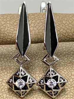 *Серьги Белый Фианит арт. CZ-E01491-X-WB-X-X-W-653 вес 3,9 г - фото 268312 *Серьги Белый Фианит арт. CZ-E01491-X-WB-X-X-W-653 вес 3,9 г - фото 268312