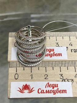 *Кольцо р.17,5 Белый Фианит Микро Вставки арт. SL-R01828-X-W-X-X-W-17,5 вес 8,6 г - фото 268398 *Кольцо р.17,5 Белый Фианит Микро Вставки арт. SL-R01828-X-W-X-X-W-17,5 вес 8,6 г - фото 268398