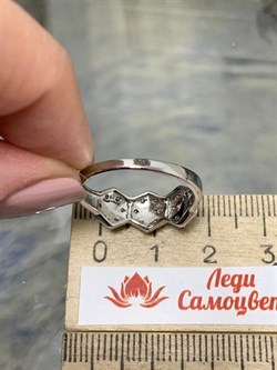 *Кольцо р.18,5 Белый Фианит арт. CZ-R01635-X-WB-X-X-W-525 вес 2,4 г - фото 268441