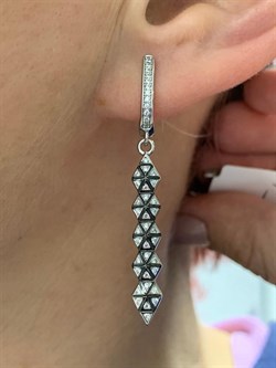 *Серьги Белый Фианит арт. CZ-E01635-X-WB-X-X-W-718 вес 4,2 г - фото 268445