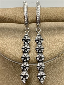 *Серьги Белый Фианит арт. CZ-E01635-X-WB-X-X-W-718 вес 4,2 г - фото 268449