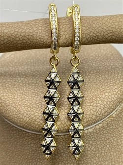 *Серьги Белый Фианит арт. CZ-E01635-X-BY-X-X-W-701 вес 4,2 г - фото 268467