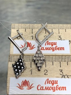 *Серьги Белый Фианит арт. CZ-E01634-X-WB-X-X-W-733 вес 4,5 г - фото 268534