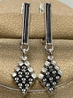 *Серьги Белый Фианит арт. CZ-E01634-X-WB-X-X-W-733 вес 4,5 г - фото 268535