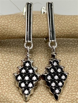 *Серьги Белый Фианит арт. CZ-E01634-X-WB-X-X-W-733 вес 4,5 г - фото 268536