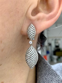 *Серьги Белый Фианит Микро Вставки арт. MP-E00242-X-W-X-X-W-351 вес 10,1 г - фото 268548 *Серьги Белый Фианит Микро Вставки арт. MP-E00242-X-W-X-X-W-351 вес 10,1 г - фото 268548