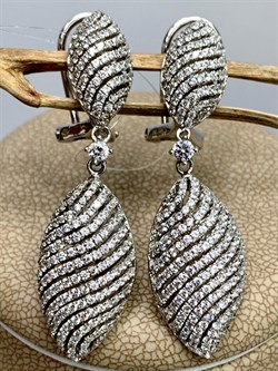 *Серьги Белый Фианит Микро Вставки арт. MP-E00242-X-W-X-X-W-351 вес 10,1 г - фото 268552 *Серьги Белый Фианит Микро Вставки арт. MP-E00242-X-W-X-X-W-351 вес 10,1 г - фото 268552