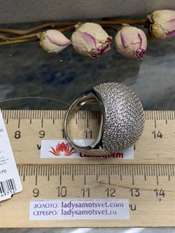 *Кольцо р.20 Белый Фианит Микро Вставки арт. MP-R00332-X-W-X-X-W-714 вес 20,3 г - фото 268570