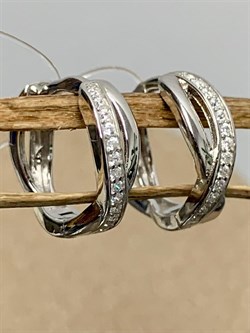 *Серьги Конго Фианит Микро Вставки арт. MP-E00074-X-W-X-X-W-836 вес 2,2 г - фото 268608