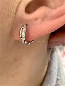 *Серьги Конго Фианит Микро Вставки арт. MP-E00074-X-W-X-X-W-836 вес 2,2 г - фото 268610