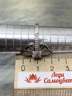 *Кольцо р.19 Белый Фианит арт. CZ-R02126-X-W-W-B-W-889 вес 4,7 г - фото 268632