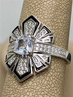 *Кольцо р.19 Белый Фианит арт. CZ-R02126-X-W-W-B-W-889 вес 4,7 г - фото 268633