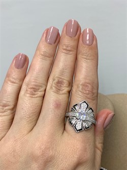 *Кольцо р.19 Белый Фианит арт. CZ-R02126-X-W-W-B-W-889 вес 4,7 г - фото 268636