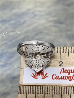 *Кольцо р.19 Белый Фианит арт. CZ-R02126-X-W-W-B-W-889 вес 4,7 г - фото 268637