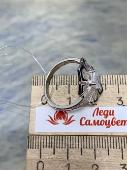 *Кольцо р.19 Белый Фианит арт. CZ-R02126-X-W-W-B-W-889 вес 4,7 г - фото 268639