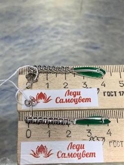 *Серьги Пусеты Зеленый Агат Морион арт. AS-E02958-X-W-Gg-X-W-953 вес 3,41 г - фото 268659 *Серьги Пусеты Зеленый Агат Морион арт. AS-E02958-X-W-Gg-X-W-953 вес 3,41 г - фото 268659