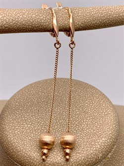 *Серьги Шары цв Красное арт. 02-0001-00-000-1110-04-962 вес 2,49 г - фото 268697