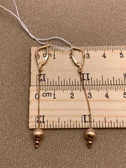 *Серьги Шары цв Красное арт. 02-0001-00-000-1110-04-979 вес 2,49 г - фото 268701