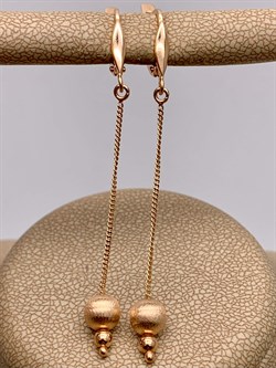 *Серьги Шары цв Красное арт. 02-0001-00-000-1110-04-979 вес 2,49 г - фото 268703