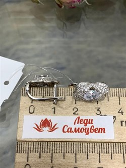*Серьги Белый Фианит Микро Вставки арт. CZ-E01804-X-W-W-X-W-124 вес 4,47 г - фото 268781 *Серьги Белый Фианит Микро Вставки арт. CZ-E01804-X-W-W-X-W-124 вес 4,47 г - фото 268781