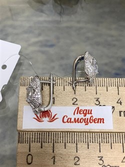 *Серьги Белый Фианит Микро Вставки арт. CZ-E01804-X-W-W-X-W-124 вес 4,47 г - фото 268782 *Серьги Белый Фианит Микро Вставки арт. CZ-E01804-X-W-W-X-W-124 вес 4,47 г - фото 268782