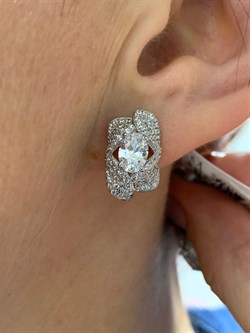 *Серьги Белый Фианит Микро Вставки арт. CZ-E01804-X-W-W-X-W-124 вес 4,47 г - фото 268784 *Серьги Белый Фианит Микро Вставки арт. CZ-E01804-X-W-W-X-W-124 вес 4,47 г - фото 268784