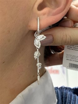 *Серьги Белый Фианит арт. CZ-E01051-X-W-W-X-W-579 вес 5,74 г - фото 268930