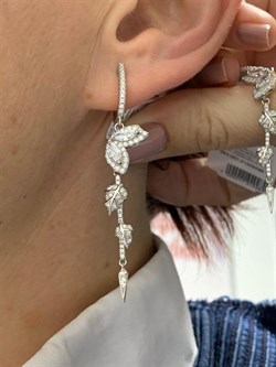 *Серьги Белый Фианит арт. CZ-E01051-X-W-W-X-W-579 вес 5,74 г - фото 268934