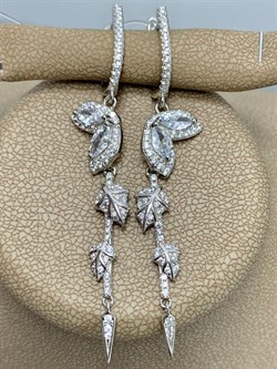 *Серьги Белый Фианит арт. CZ-E01051-X-W-W-X-W-579 вес 5,74 г - фото 268936