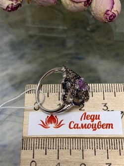 *Кольцо р.18 Микс Аметист арт. AS-R00465-X-W-Pur-X-BL-052 вес 3,69 г - фото 268950
